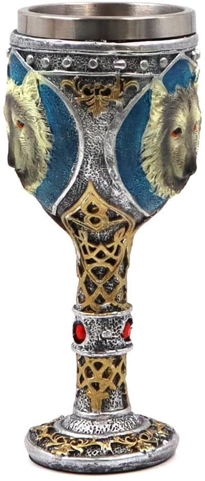 Dailygoods- Wijnkelk Vintage Stijl - Roestvrij Staal/Hars - 3D Wolfskopdesign - Themafeestdecoratie - Huwelijksrekwisieten - Hoogwaardige Kwaliteit - Drinkbeker