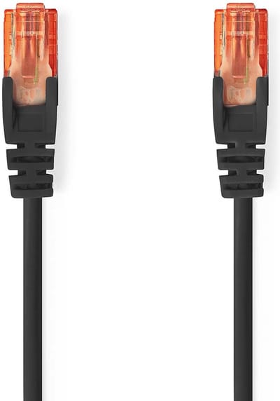 Nedis CAT6 Netwerkkabel - RJ45 Male - RJ45 Male - U/UTP - 10.0 m - Rond - PVC - Zwart - Envelop