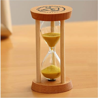 Zandloper Timer - Zandklok - Tijd Bijhouden - Houten Frame - 3 Minuten - Blauw