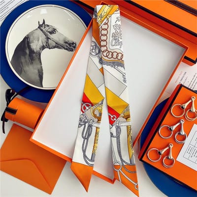 100% Zijde Hoge Kwaliteit Luxe Merk Sjaal Dames Hoofdband Haarband Foulard Strik Lint Neckerchief Dunne Sjaals Accessoires 5x85cm gray