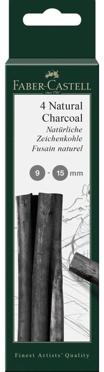 Faber-Castell houtskool - Pitt Monochrome - 9-15 mm - 4 stuks - FC-129498