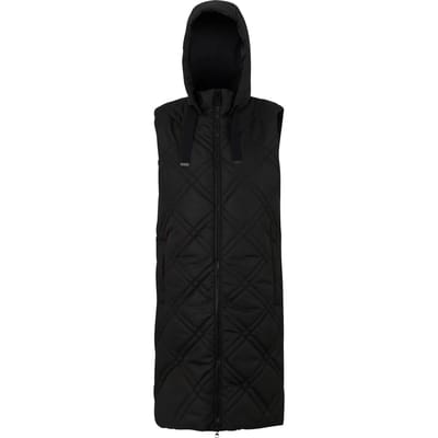 Rurietta lange donzen gilet bodywarmer met capuchon voor dames