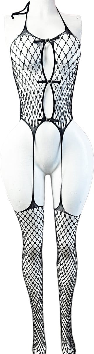 BamBella ® - Panty pak -Onesize - body suit - Dames - Onesize - Erotische jumpsuit van kant lingerie Zwart