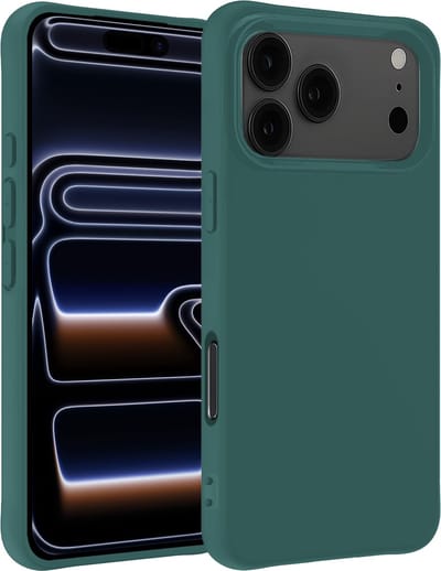 Hoesje - Geschikt voor Apple iPhone 17 Pro Max / 18 Pro Max - Sterk & Shockproof - Siliconen Case - Hoes Cover - Telefoonhoes - Donkergroen