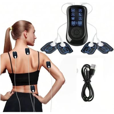 Digitaal Meridiaan Therapie Apparaat Met Middenfrequentie Massage, Ems & Tens Puls Massager, Elektrische Therapie Pads beige