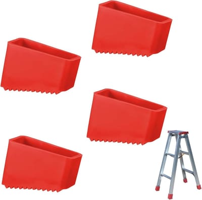 Ladder Voetmatten - Antislip Steunen - Veilig Werken - Vloerbescherming - 4 Stuks - Rood