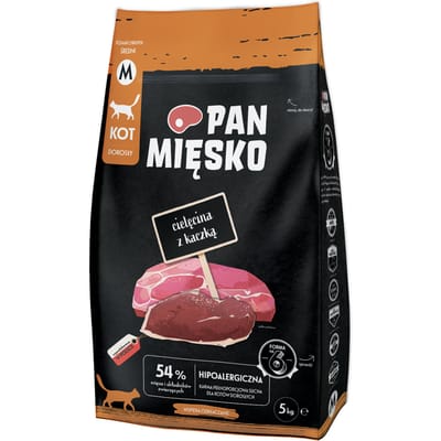 Dubbelpak: 2x5kg Pan Mięsko Kalfsvlees met eend medium droog kattenvoer