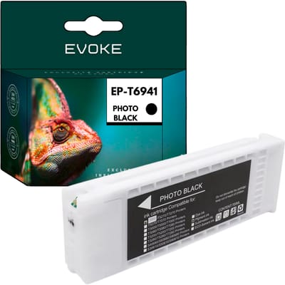 Evoke Compatibele Inkt voor Epson C13T694100 T6941 Zwart Foto 700 ml Sc-T3000 Sc-T3200 Sc-T3200-Ps Sc-T3200N Sc-T5000
