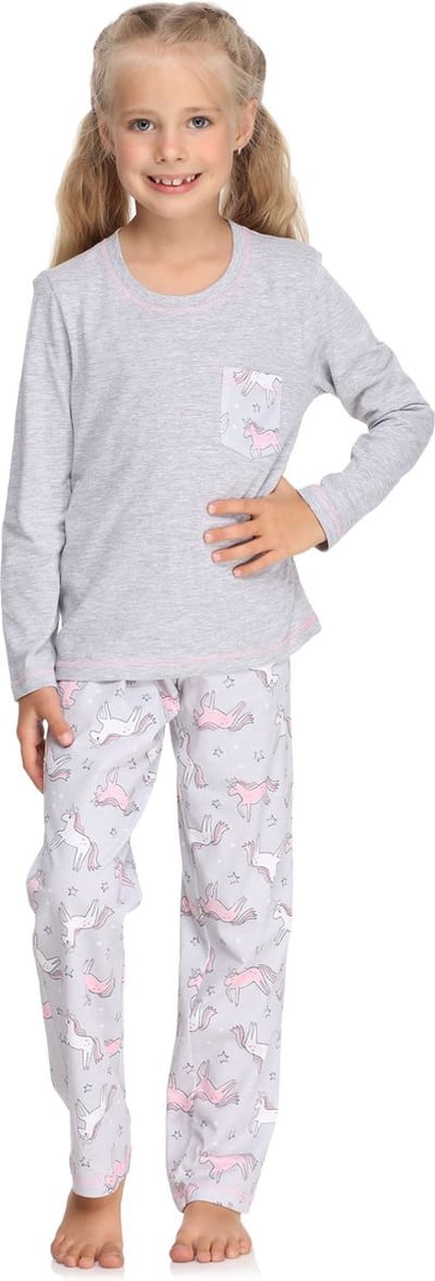Merry Style Meisjes Pyjama - Lange mouwen - Lange broek - Katoen - MS-MS10-215-PJ - Gemêleerd/Einhorn - 128