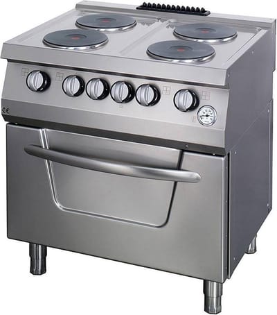 Heavy Duty Fornuis - 4 Pitten - Dubbel - 70 cm Diep - met Oven - Elektrisch