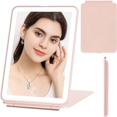 Actie4you® - Verlichte Makeup Spiegel met Aanraakbediening - Verstelbare LED-Verlichting – Inklapbaar – Vouwbaar – LED Spiegel – Oplaadbaar - Roze