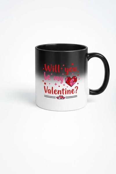 Magische Valentijn Mok - Will you be my Valentine? - Warmtegevoelige Liefdesverklaring Mok