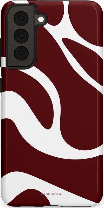 Casetastic Hoesje Geschikt voor Samsung S21 FE - Stijlvolle Beschermende Duo-layer Case - Bordeaux Swirl