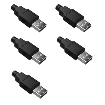 USB Type A 4-pins male plug - 5 stuks - HALJIA - DIY Adapter