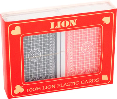 LION CARDS 100% PLASTIC DOUBLE