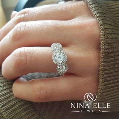 Nouvel Anneau Rond Populaire Diamant Classique Mode Femmes Zircon Mariage Bijoux Cristal Blanc No. 10 brown