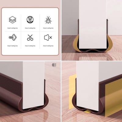 Geluidsdichte deurafdichting - Flexibele Deur Onderkant Afdichtstrip - Geluidsisolatie, Wind- en Stofdichte Weerstrip - Deurkier Tochtstopper Tape - Zwart