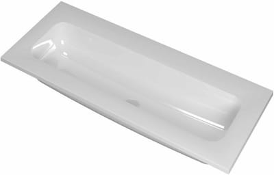 INK Reflekt Wastafel Polystone Centraal Zonder Kraangat - 1000x400x15 mm - Glans Wit