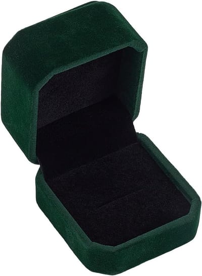 Donkergroene Ringdoos voor Oorbellen en Sieraden - Mini Velvet Vintage Opbergdoos voor Trouwerij en Ceremonie