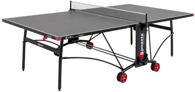 Sponeta® S3-80e Tafeltennistafel Outdoor - Inklapbaar - Verrijdbaar - Inclusief tafeltennisnet en 2 batshouders - Te gebruiken als zelftrainer - Zwart tafeltennisblad - 152,5 X 274 cm - 3 Jaar garantie - Made in Germany