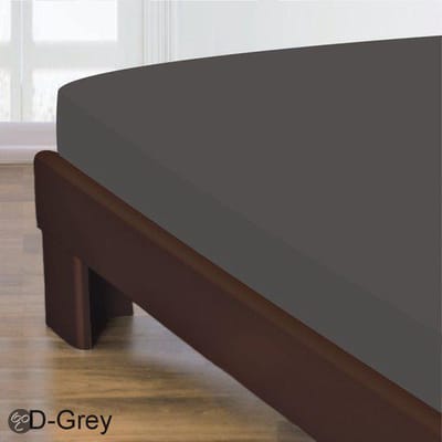 Homéé® Hoeslaken Katoen antraciet 140x200 +30 cm eenpersoons bed - gladde 100% Katoen - Perfecte pasvorm