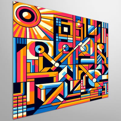 Pixel art picasso schilderij | Picasso's pixelated masterpiece: a modern twist on classic cubism | Kunst - 30x30 centimeter op Dibond | Foto op Dibond