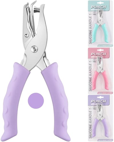 Enkele Gat Perforator - Papier Prikker Cirkel - Papier Knutselen - Opvangbakje Restjes - 6 mm Gat - Roze