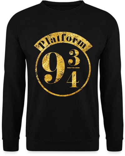 Harry Potter Perron 9 3/4 Faux Gouden Textuur Sweater Heren