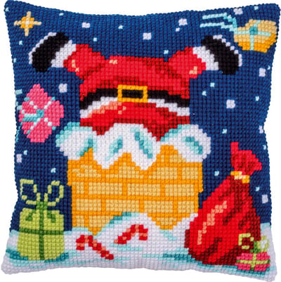 Vervaco - Kruissteekkussen kit - 40 x 40cm - Kerst - Schouw met kerstman - PN-0206946
