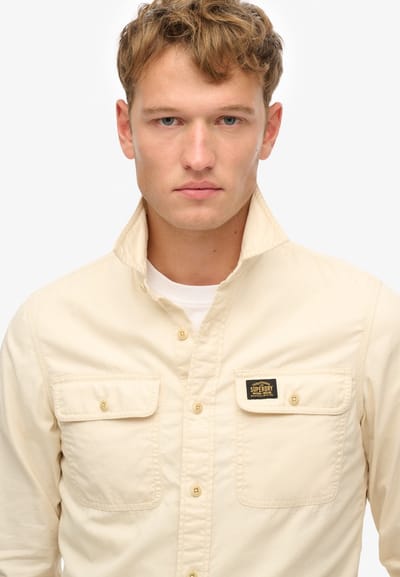 Superdry - Katoenen Workwear overhemd met lange mouwen - Heren - Lange mouwen shirts