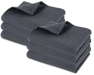 Wafelweave theedoeken - Super absorberende en sneldrogende katoenen handdoeken (Pack van 6, 45x70cm)