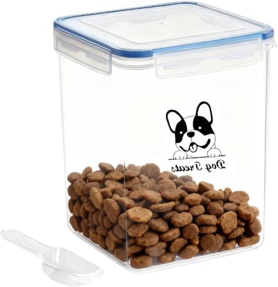 Praktische Voedselopslag voor Honden 5.2 L, Luchtdicht met Deksel en Schep, Transparante Opbergoplossing voor Droogvoer, BPA-vrij en Handig in Gebruik