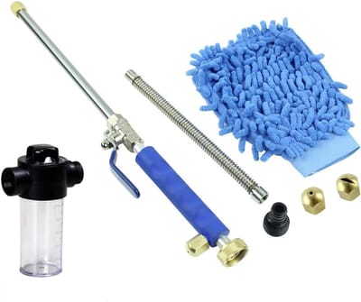 Hogedrukreiniger Lans - Waterspuit Verlengstuk - Auto's Ramen Wassen - Roestvrij Staal - 240 mm - Zilver