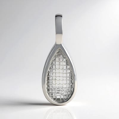 Cavill - Zilveren Hanger - 925 Sterling Zilver - Witte Kwarts Fancy Peervorm 3,513 ct - Luxe Elegante Drappelvorm Hanger Dames