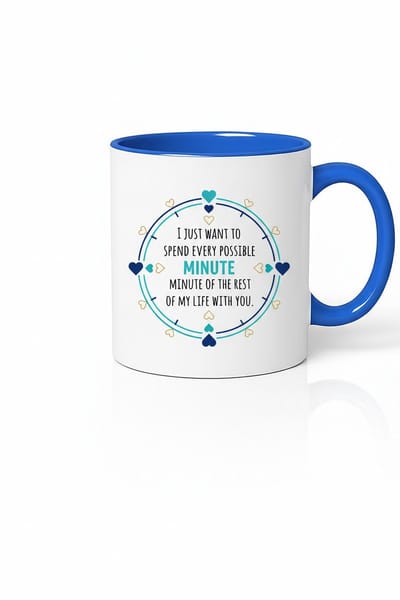 Liefdesmok 'Elke Minuut Met Jou' - Romantisch Cadeau met Harten & Tijd Design