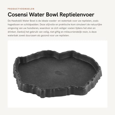 Dailygoods- Voederbak Reptielen - Waterbak voor Hagedissen - Antislip Basis - Duurzaam Hars - 235 x 185 x 24 mm - Gezondheid Huisdieren - Reptielenbak