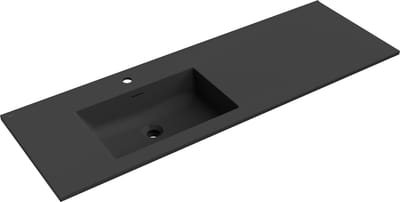 Mexen Otis ingebouwde wastafel links 141 x 46,5 cm, zwart mat - 25181471L