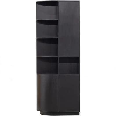 WOOOD Finca Opbergkast Rond Links - Zwart - 210x78x40