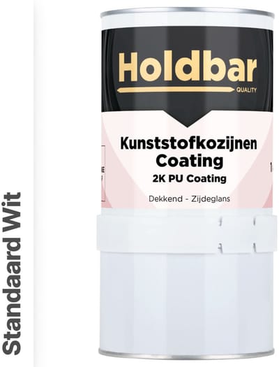 Holdbar Kunststofkozijnen Coating Wit (Witste kleur) 1 Kg - Kunststof Kozijnen Schilderen - Hecht direct op kunststof - 100% UV-bestendig - kunststof kozijnen verven