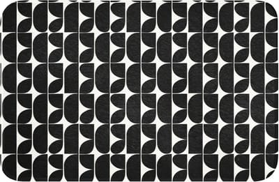 Badmat 60x40 cm - Antislip - Modern - Geometrisch - Zwart - Badmatten voor badkamer - Badkamermat - Douchemat - Badkamer mat