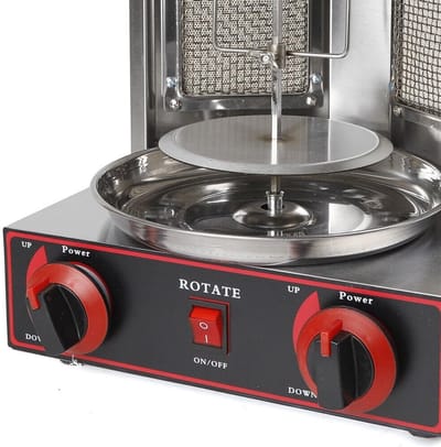 RFWR® Tafelgrill voor Döner Kebab - Roestvrij Stalen Grill met 3000W Vermogen