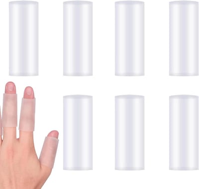 Duurzame Silicone Duim- en Vingerbeschermers, Herbruikbare Gel Sleeves voor Pijnverlichting en Grip, 6 Stuks Transparante Vingerbeschermers