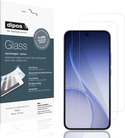 dipos – 2x Pantserfolie geschikt voor Oppo Reno 15 Pro | 9H Screenprotector