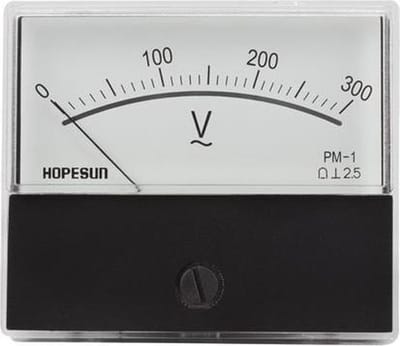 Velleman Analoge voltmeter, inbouwmontage, voor AC-spanningen tot 300 V, met nulregelaar, 60 mm x 47 mm