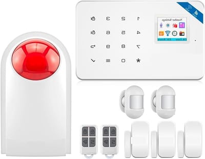 Huisbeveiligingsalarm - Draadloos alarmsysteem - Beveiliging thuis - Automatisch bellen - 110 dB Sirene - Zwart