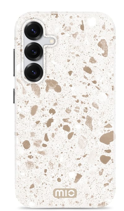 MIO by Mobilize Hoesje | Geschikt voor Samsung S25 | Compatibel met MagSafe / Qi2 | Hard Shell Back Cover | Soft Terrazzo