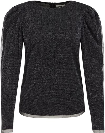 WE Fashion Dames T-shirt met glittergaren