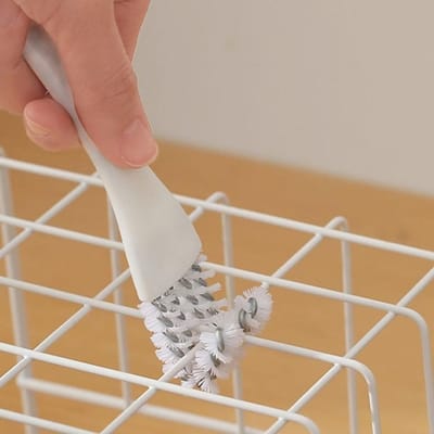 Brosse de nettoyage de cuisinière multifonctionnelle, brosse de nettoyage de cuisinière de cuisine, brosse d'espacement d'évier, coin mort, grille de barbecue, petite brosse de nettoyage blanc