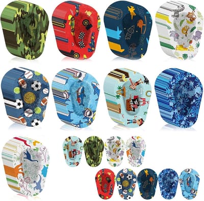 90 Stuks Oogpleisters voor Kinderen - Zelfklevende Oogpatches - Zomer Lichtblokkering Katoen Zelfklevende Oogpleisters voor Kinderen (9 Stijlen)