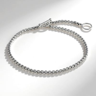 Cavill - Zilveren Armband - 925 Sterling Zilver met Palladium Finish - Verstelbaar 15-19 cm - Modern Elegante Rond Schakelarmband - Glanzend Design